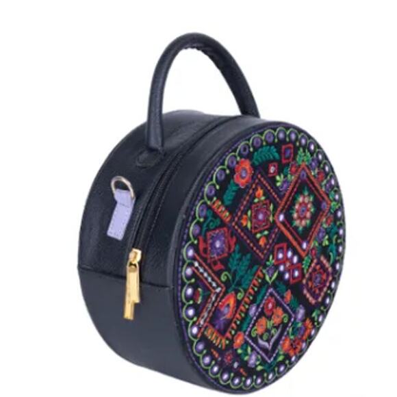 J. Junaid Jamshed Handbags - J. Junaid Jamshed BLACK REXINE HANDBAG | JJBL-24-066 FB/VENDO Strap Not Included